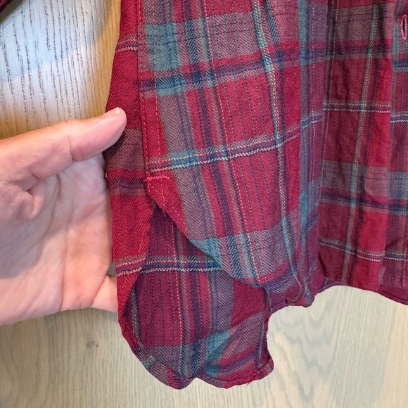 Vintage Burgany Plaid Pendleton Fine Worsted Wool Button Down Shirt / LG - Picture 2 of 11